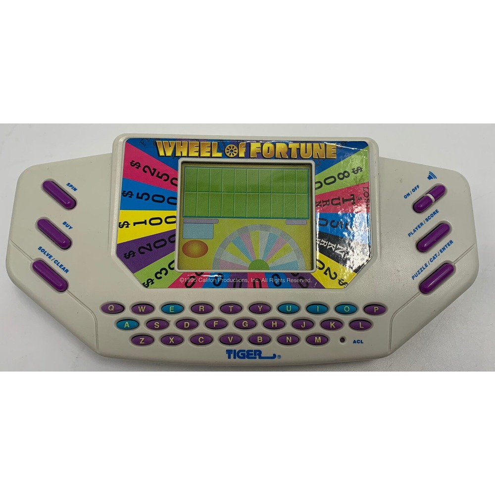 Wheel of Fortune Hand Held Game Tiger Electronics W Cartridge Works Vintage 1995